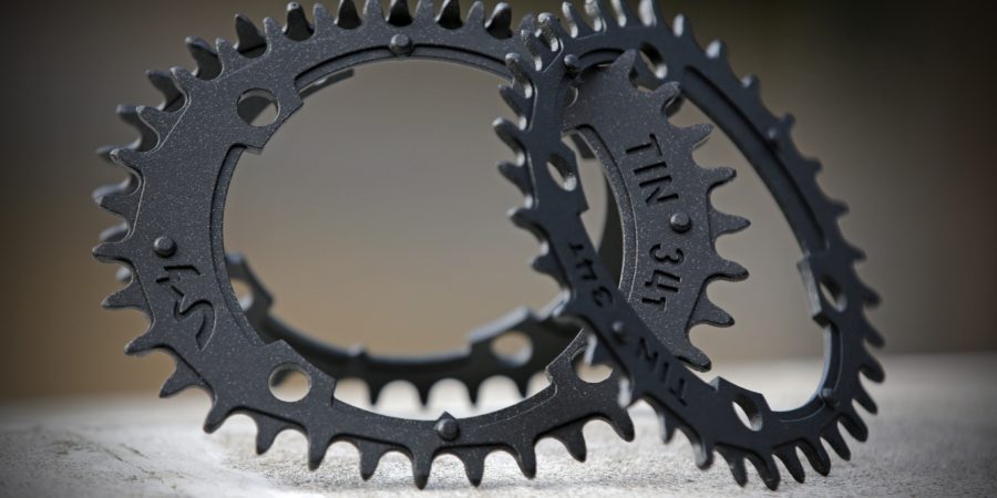 Two black chainrings